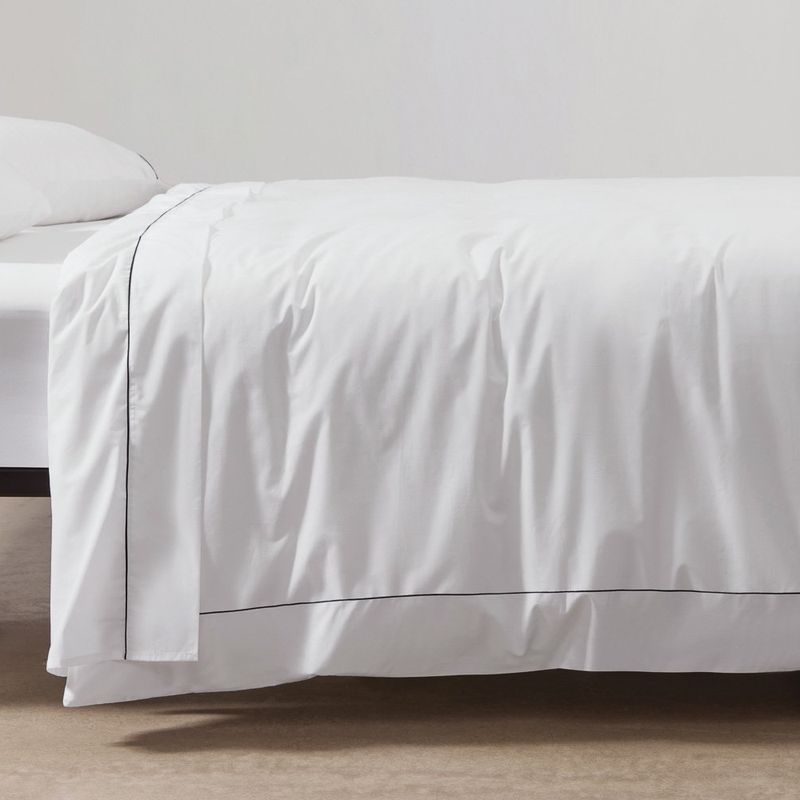 Cotton Percale Duvet Covers With Piping