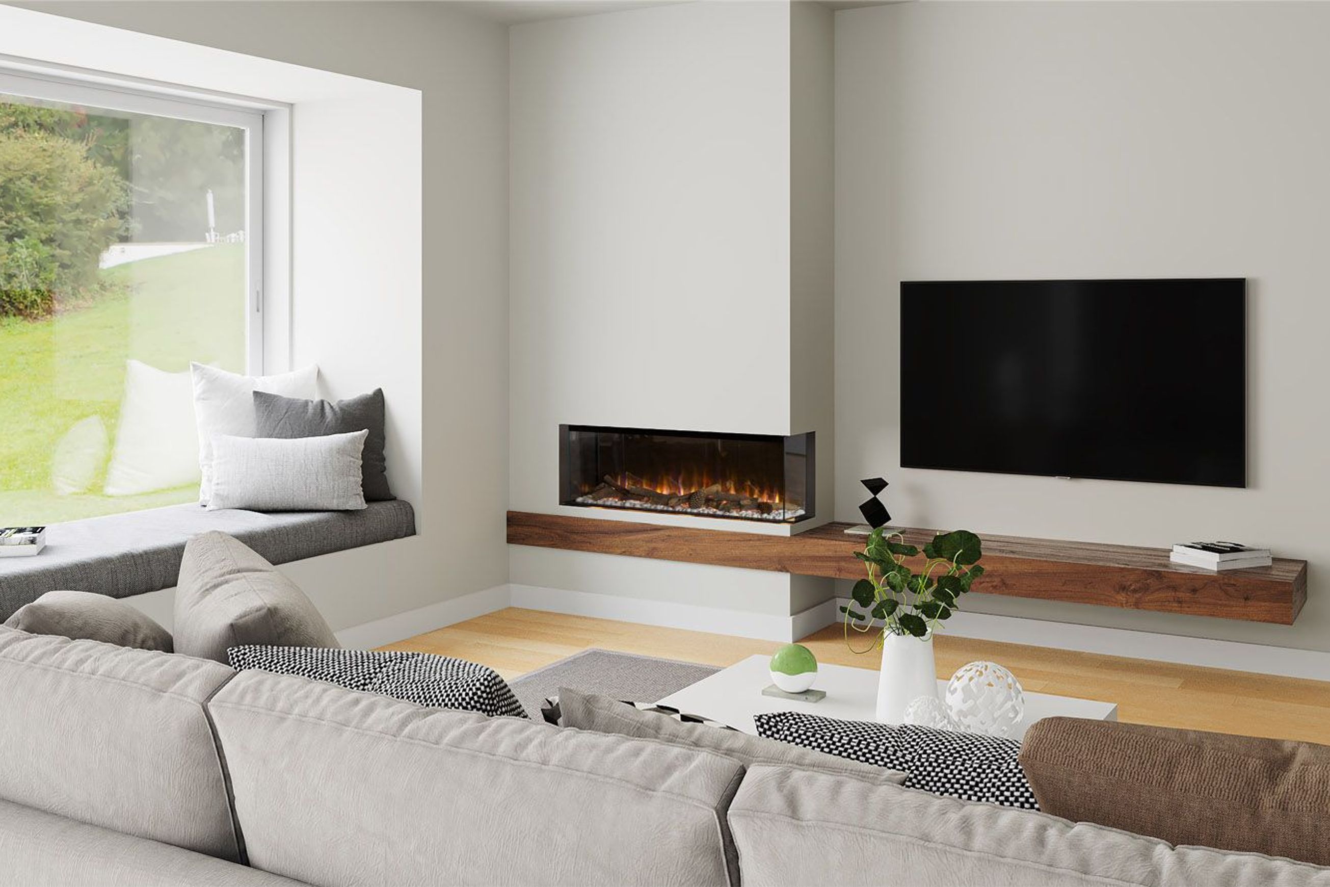 Ambe Multi49 Electric Fireplace | Landscape/Corner/Bay