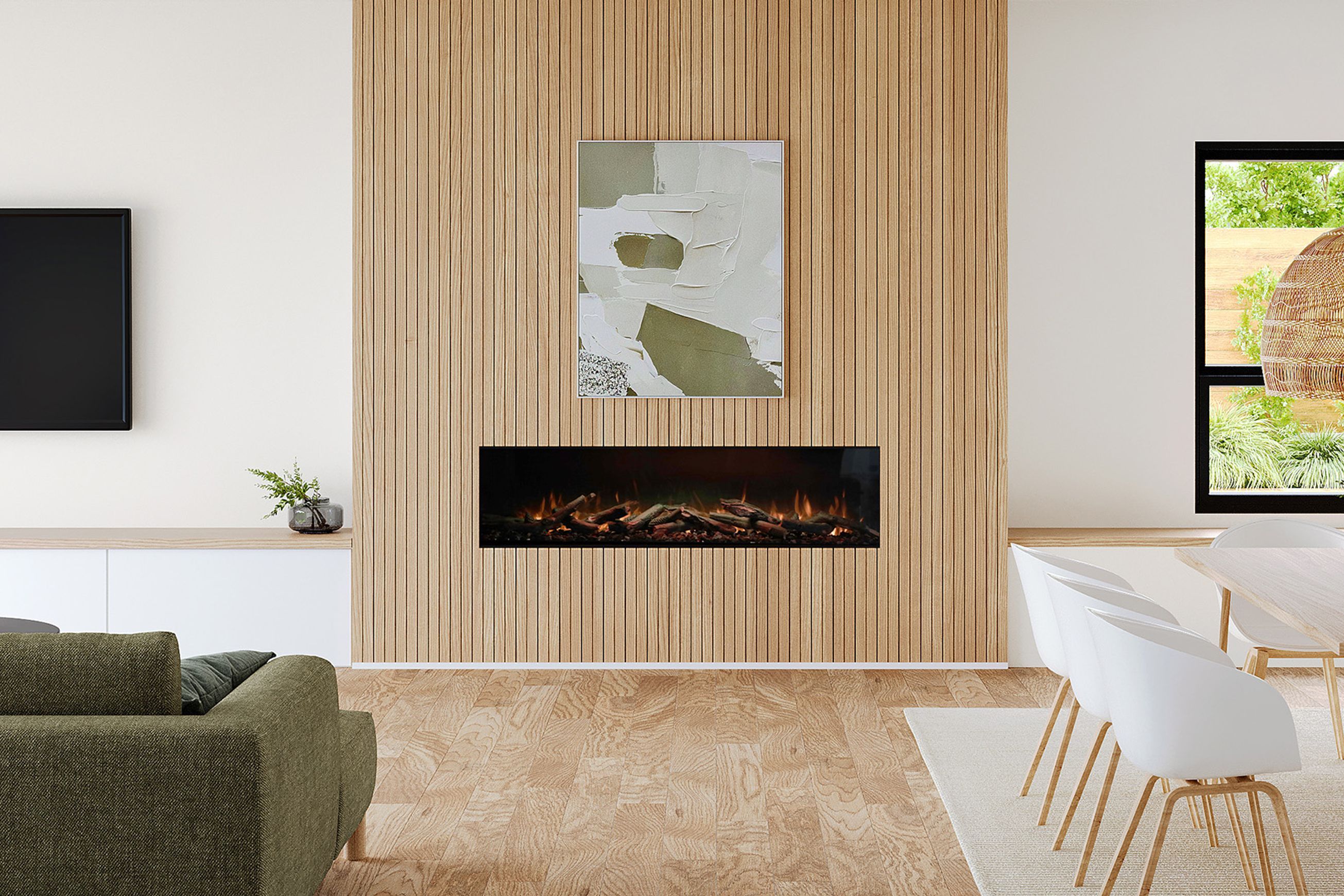 Ambe Multi65 Electric Fireplace | Landscape/Corner/Bay