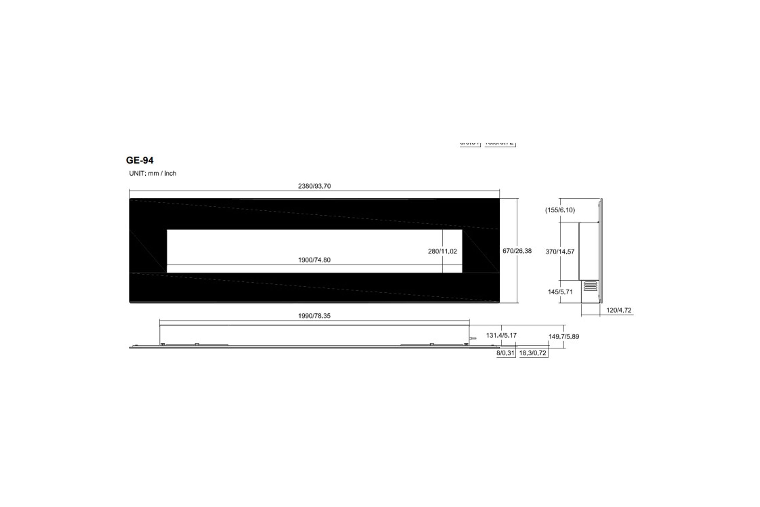 GE Linear Wall Mounted | Electric Fireplace