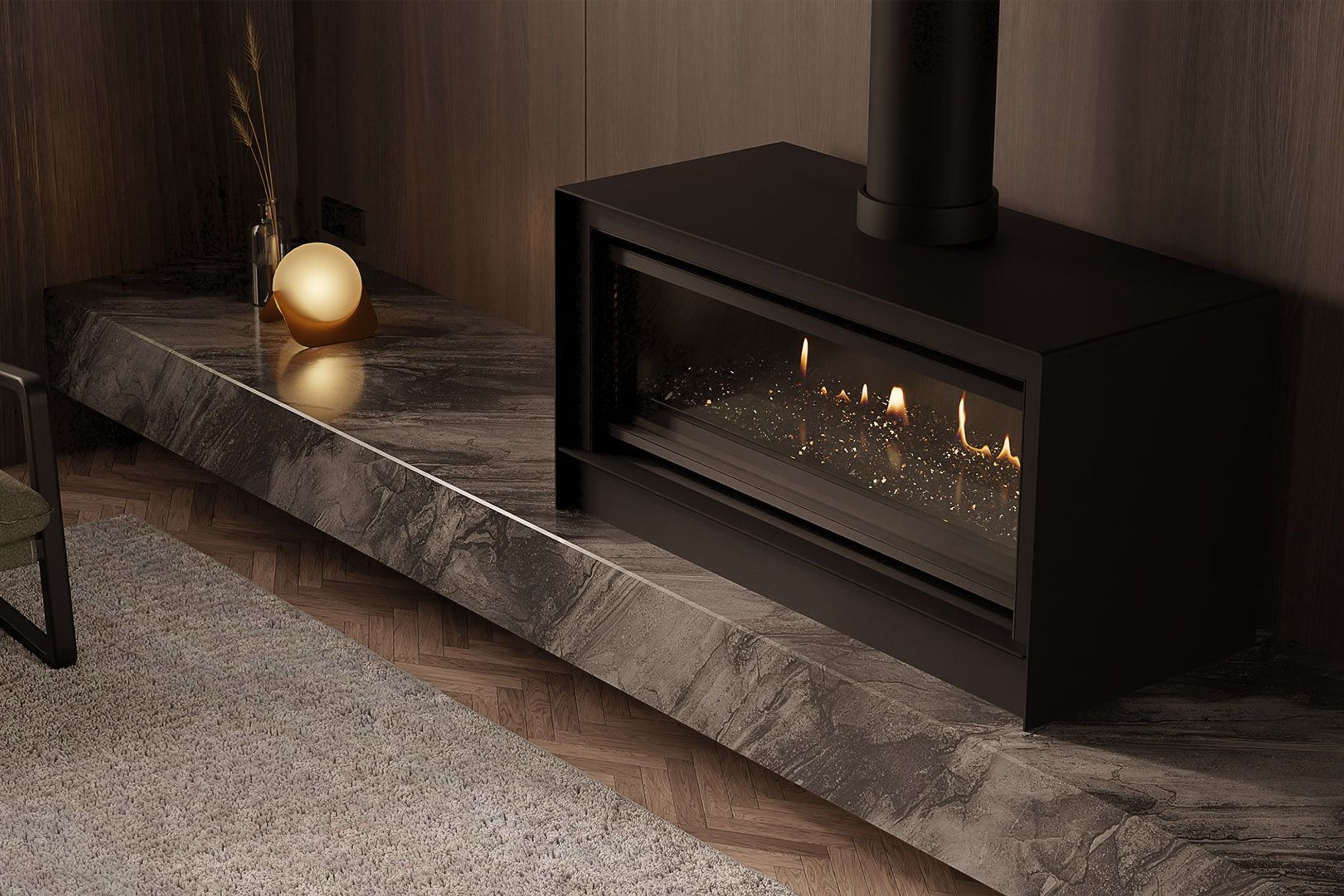 Escea LRFS1000 Freestanding Holographic Electric Fire