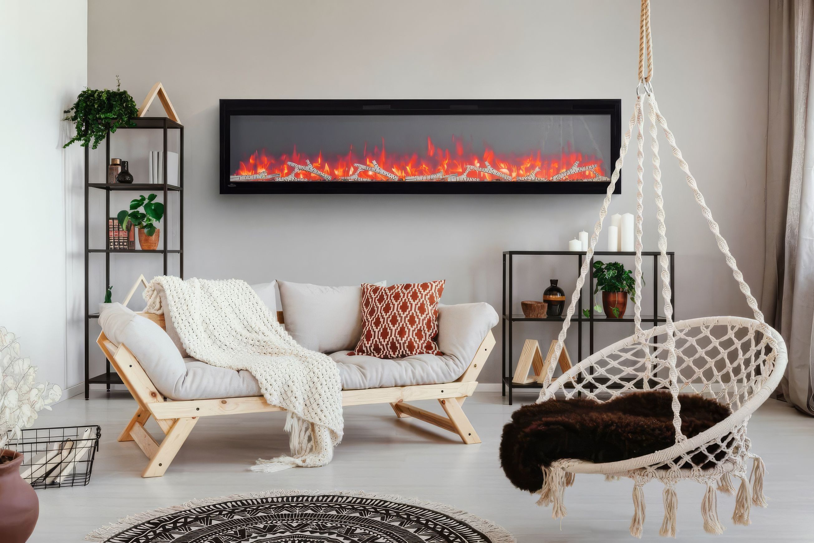Entice™ 72 Wall-Hanging Electric Fireplace