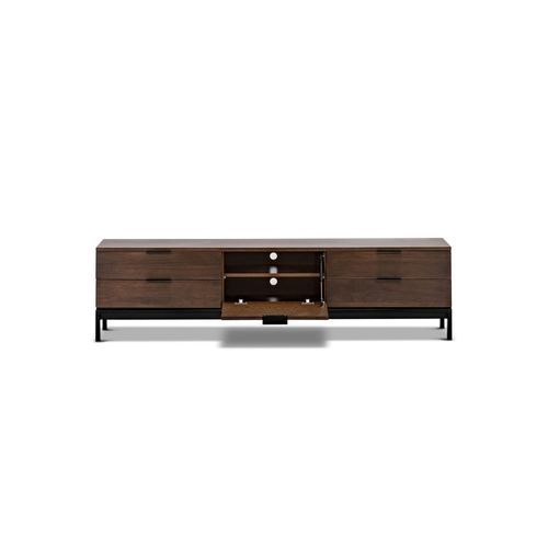 Macy Oak Entertainment Unit | Walnut & Black