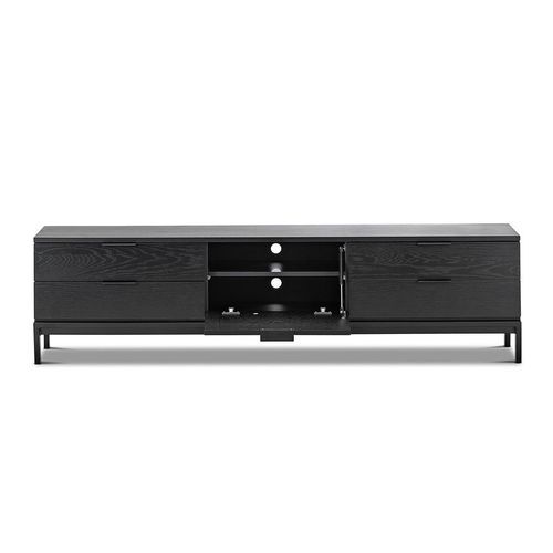 Macy Oak Entertainment Unit | Black