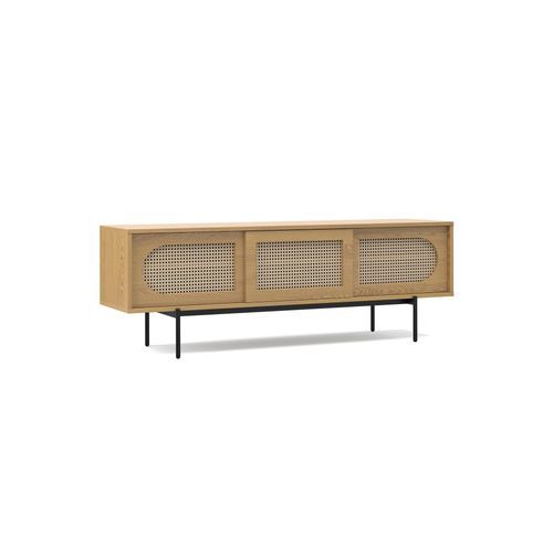 Fenton Woven Rattan TV Entertainment Unit | Natural Oak