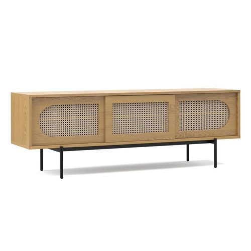Fenton Woven Rattan TV Entertainment Unit | Natural Oak