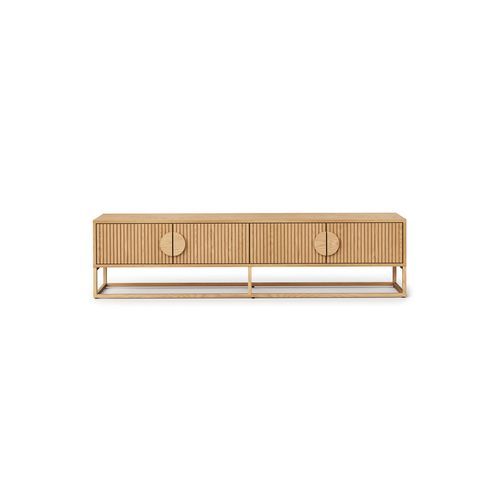 Braxton Ripple Slatted TV Entertainment Unit | 180cm | Natural Oak