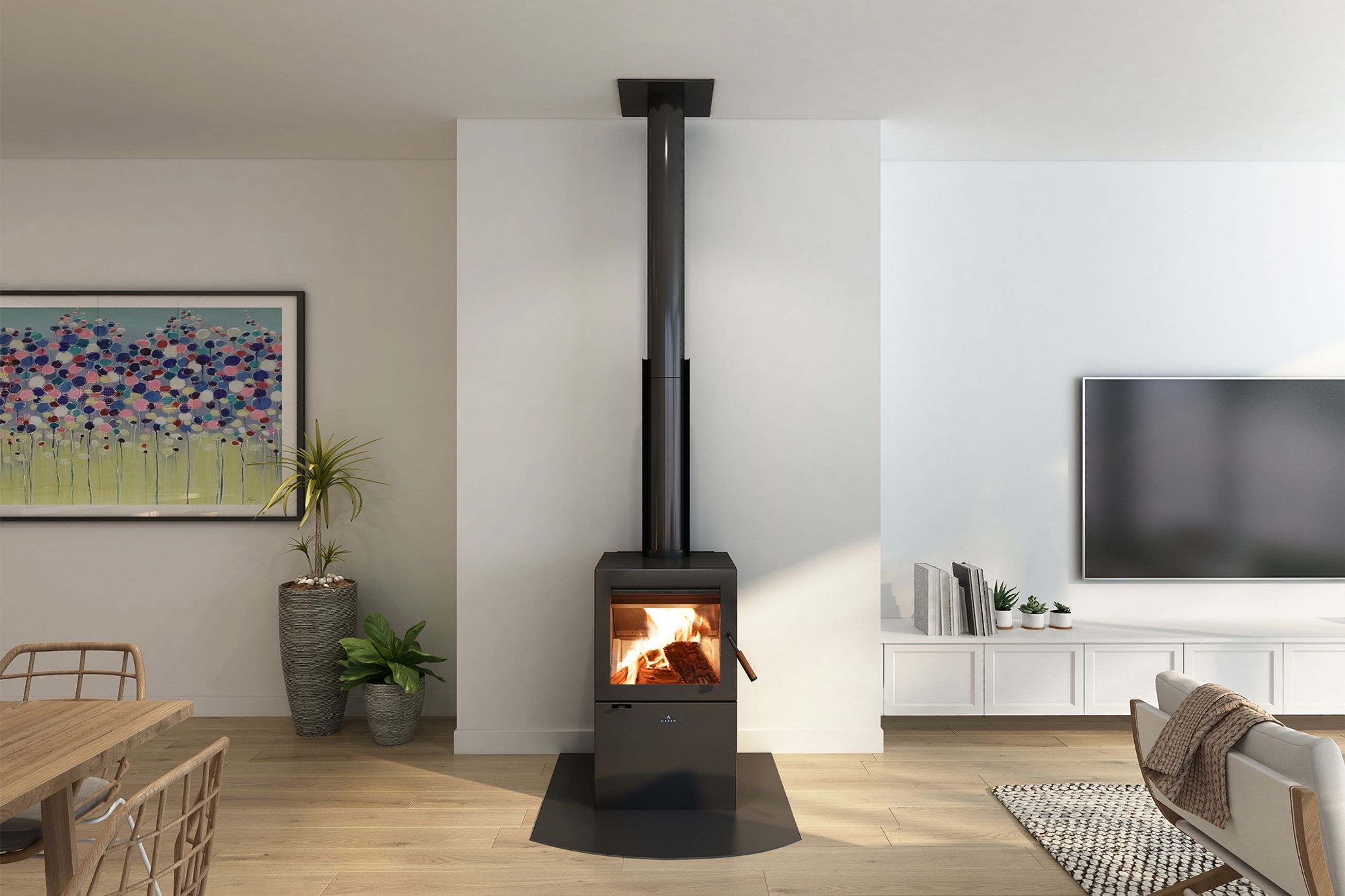 Maxen Cargill 350 ULEB Freestanding Wood Fireplace