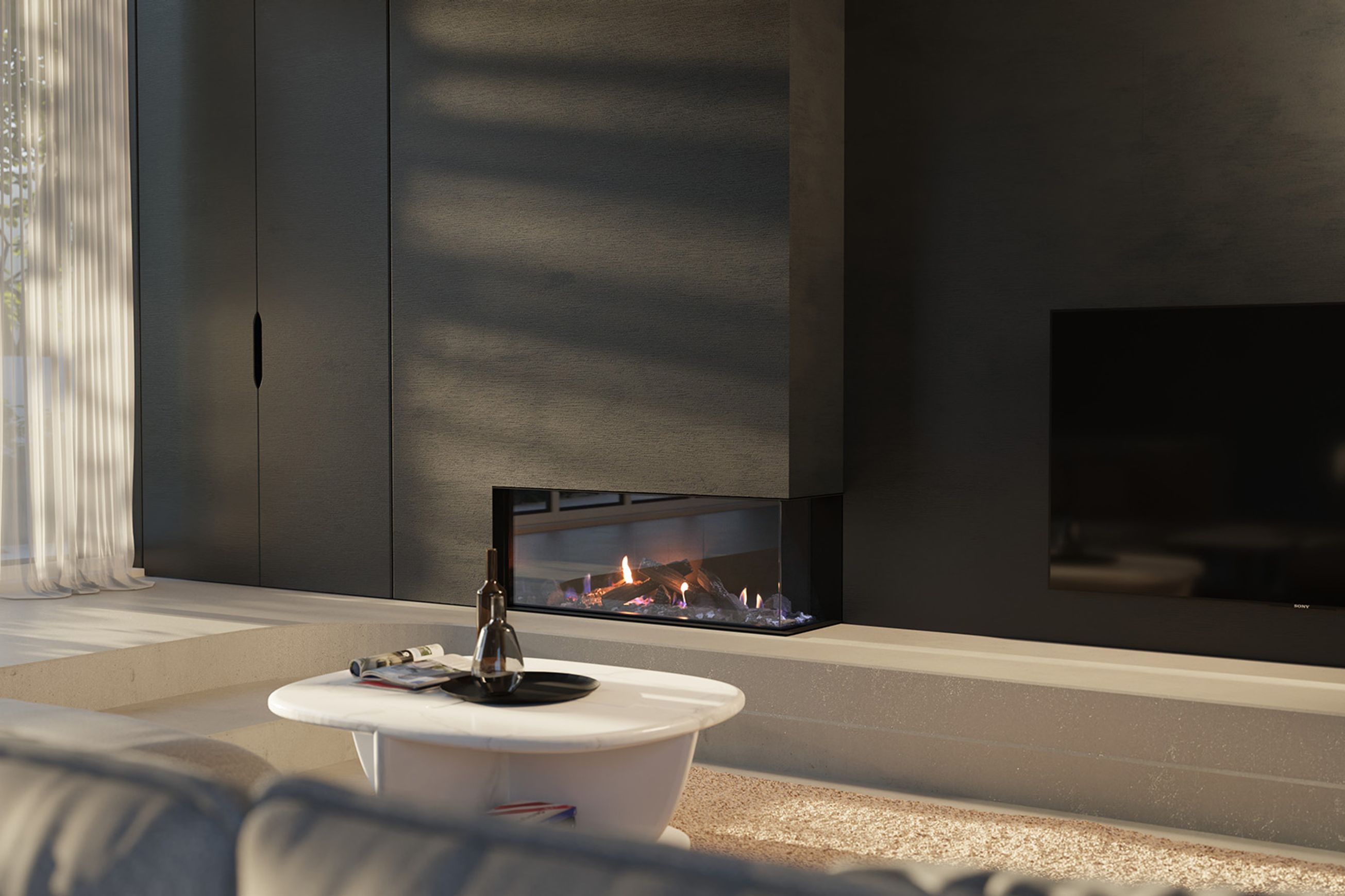 Escea DN1150 Corner Gas Fireplace