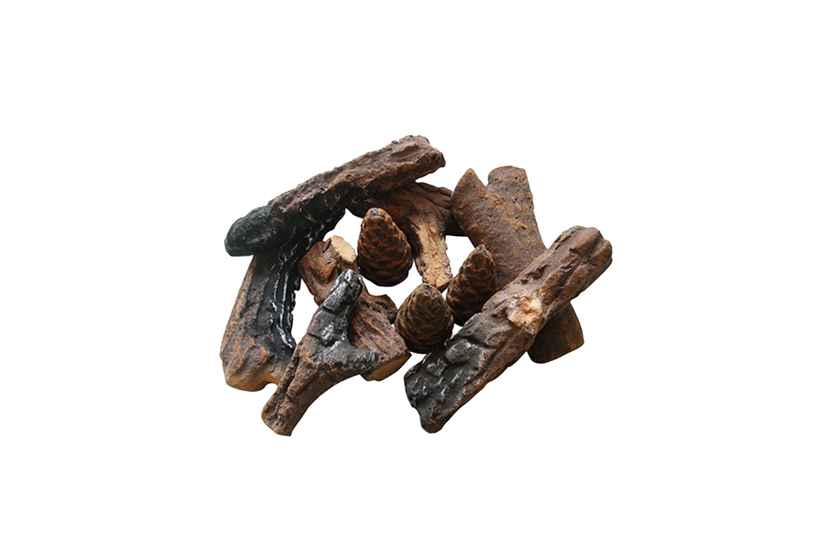 Naked Flame 9 Piece Decorative Fireplace Logs 
