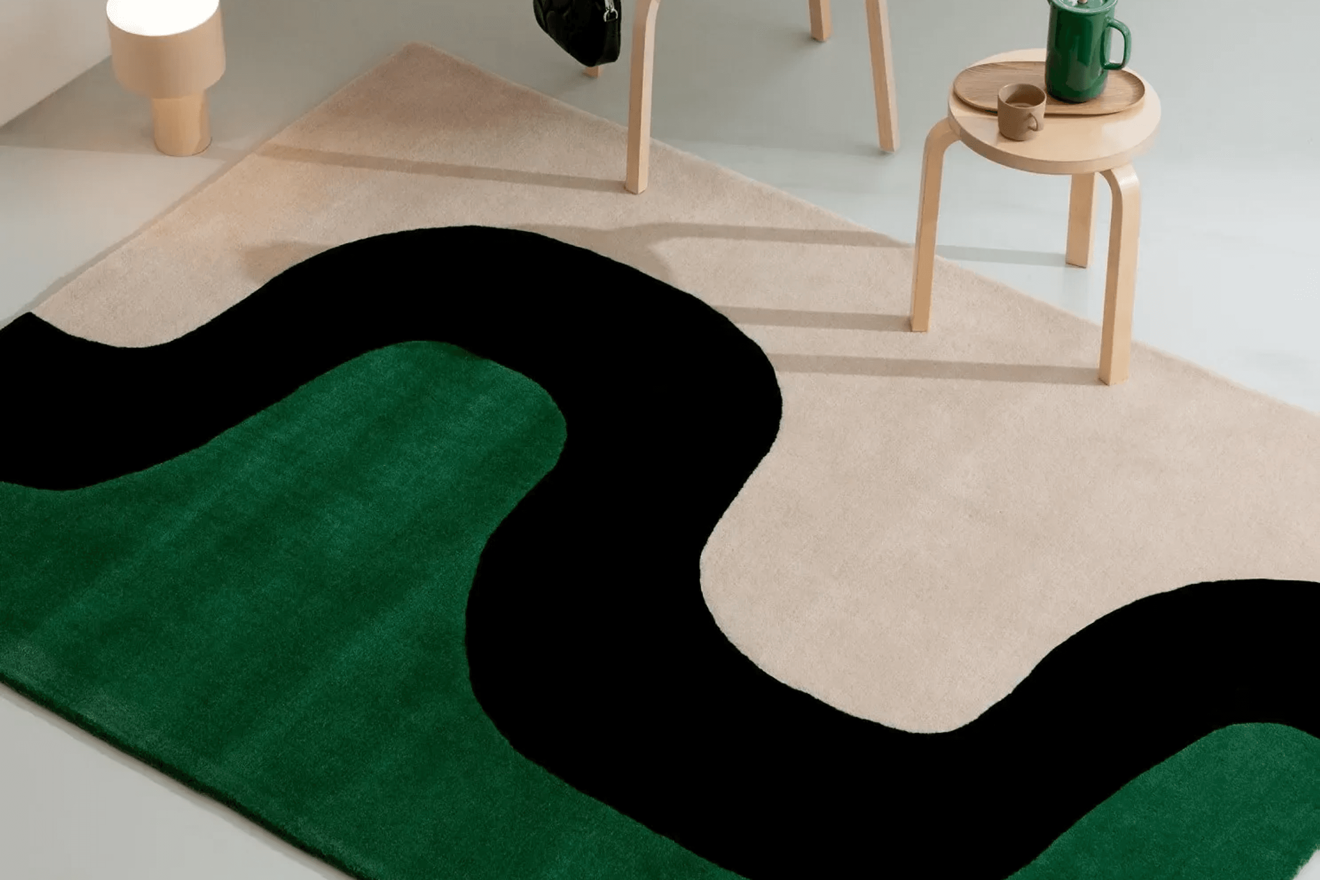 Marimekko Seireeni - Green | 100% Wool Designer Floor Rug