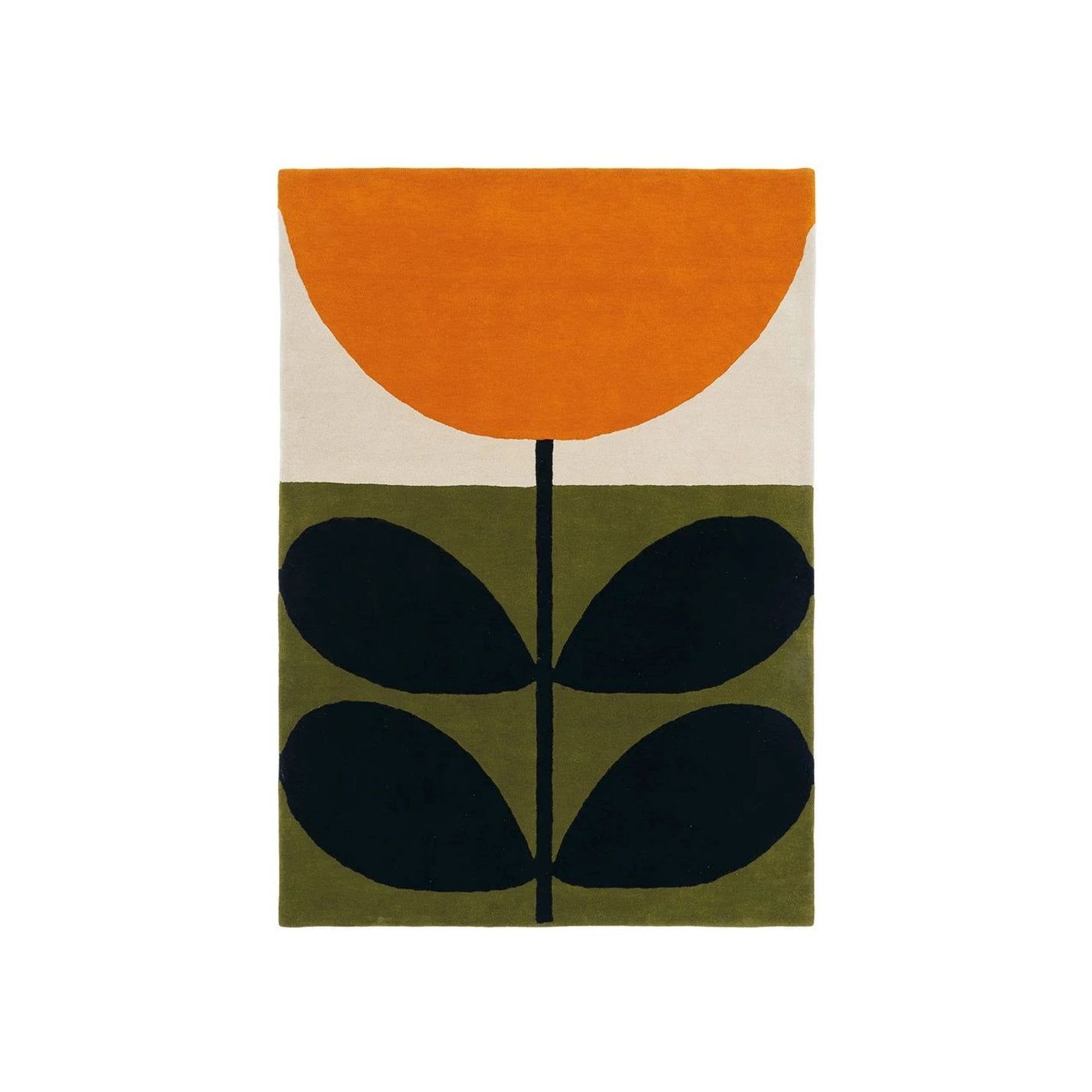 Orla Kiely Stem Rug - Black | 100% Wool Designer Floor Rug