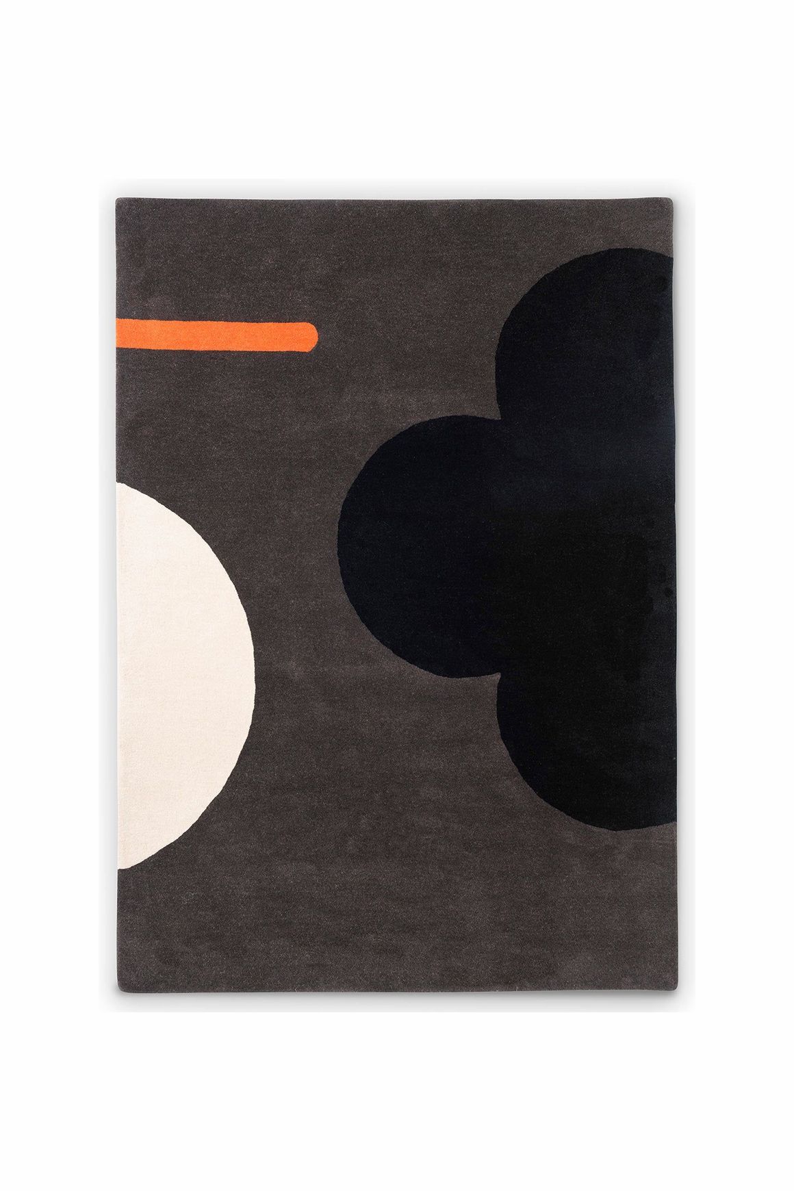 Orla Kiely Geo Flower Graphic Rug - Slate | 100% Wool Designer Floor Rug
