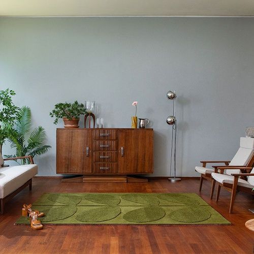 Orla Kiely Solid Stem Rug - Fern | 100% Wool Designer Floor Rug