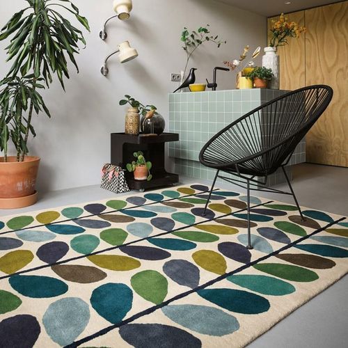 Orla Kiely Multi Stem Rug - Kingfisher | 100% Wool Designer Floor Rug