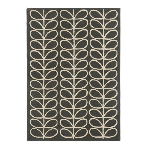 Orla Kiely Linear Stem Rug - Slate | 100% Wool Designer Floor Rug