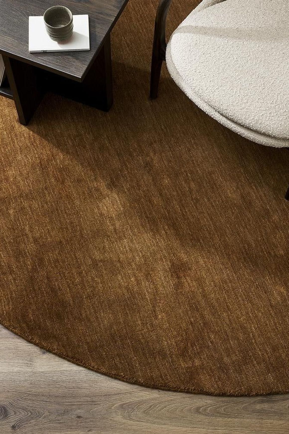 Baya Sandringham 100% NZ Wool Round Rug - Pecan