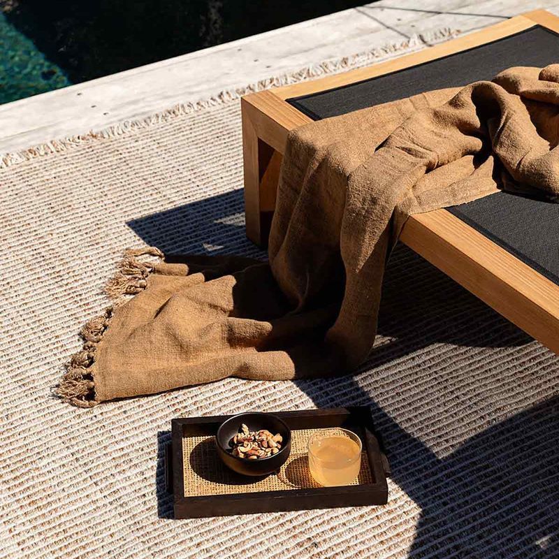 Baya Rhodes Floor Rug - Teak |  Indoor or Outdoor