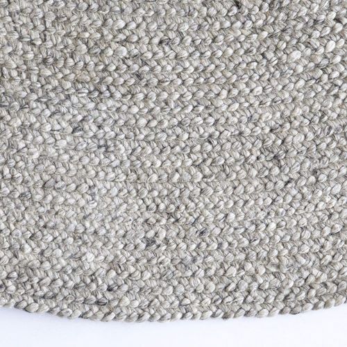 Baya Tairua Handbraided Circular Rug - Silver Birch