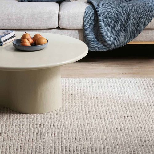 Baya Kansas Handwoven Textured Rug - Oyster/Natural