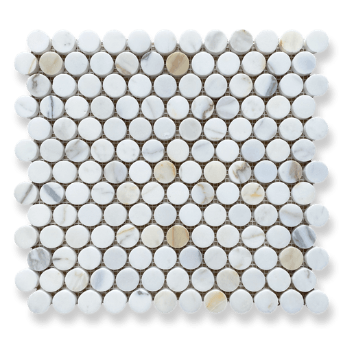 Calacatta Gold Honed Penny Rounds