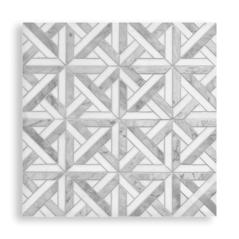 Escher Parquetry Mosaic Carrara And Thassos Honed