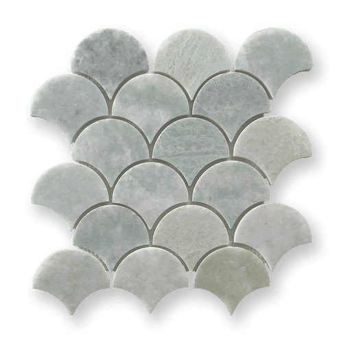 Ming Green Honed Fan Mosaic