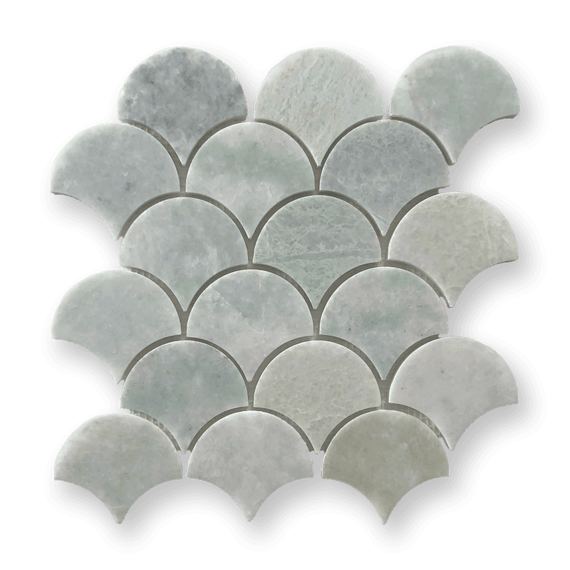 Ming Green Honed Fan Mosaic
