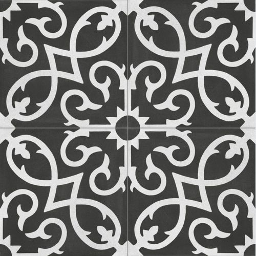 Contrasti Floral Noir Pattern Porcelain Tile