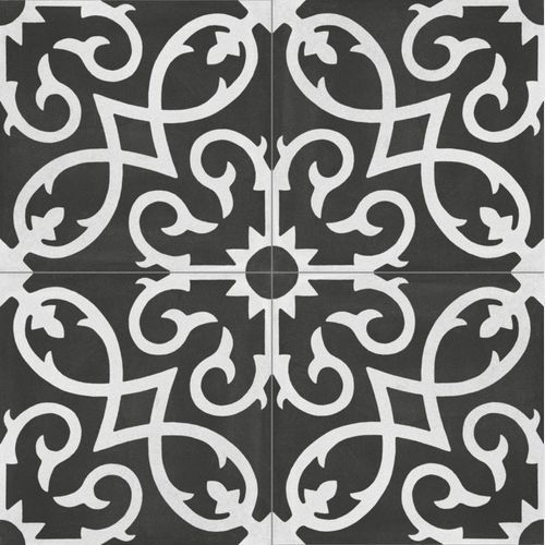 Contrasti Floral Noir Pattern Porcelain Tile