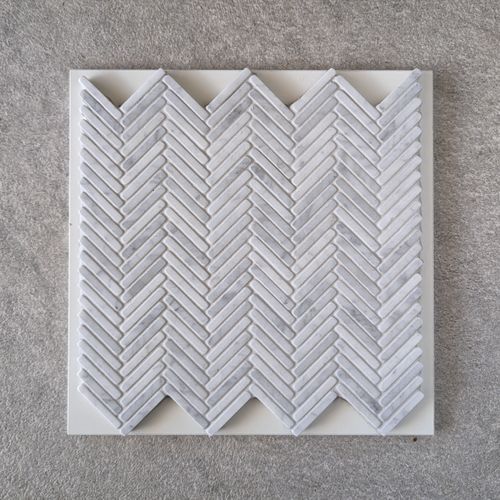 Herringbone Weave Mosaic - Carrara