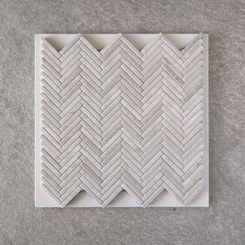 Herringbone Weave Mosaic - Vanilla Limestone