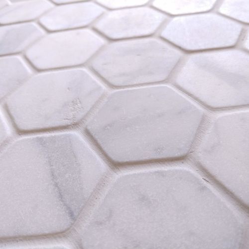 Tumbled Carrara Hexagon Mosaic