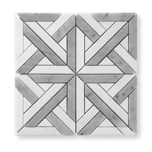 Escher Parquetry Mosaic Carrara And Thassos Honed