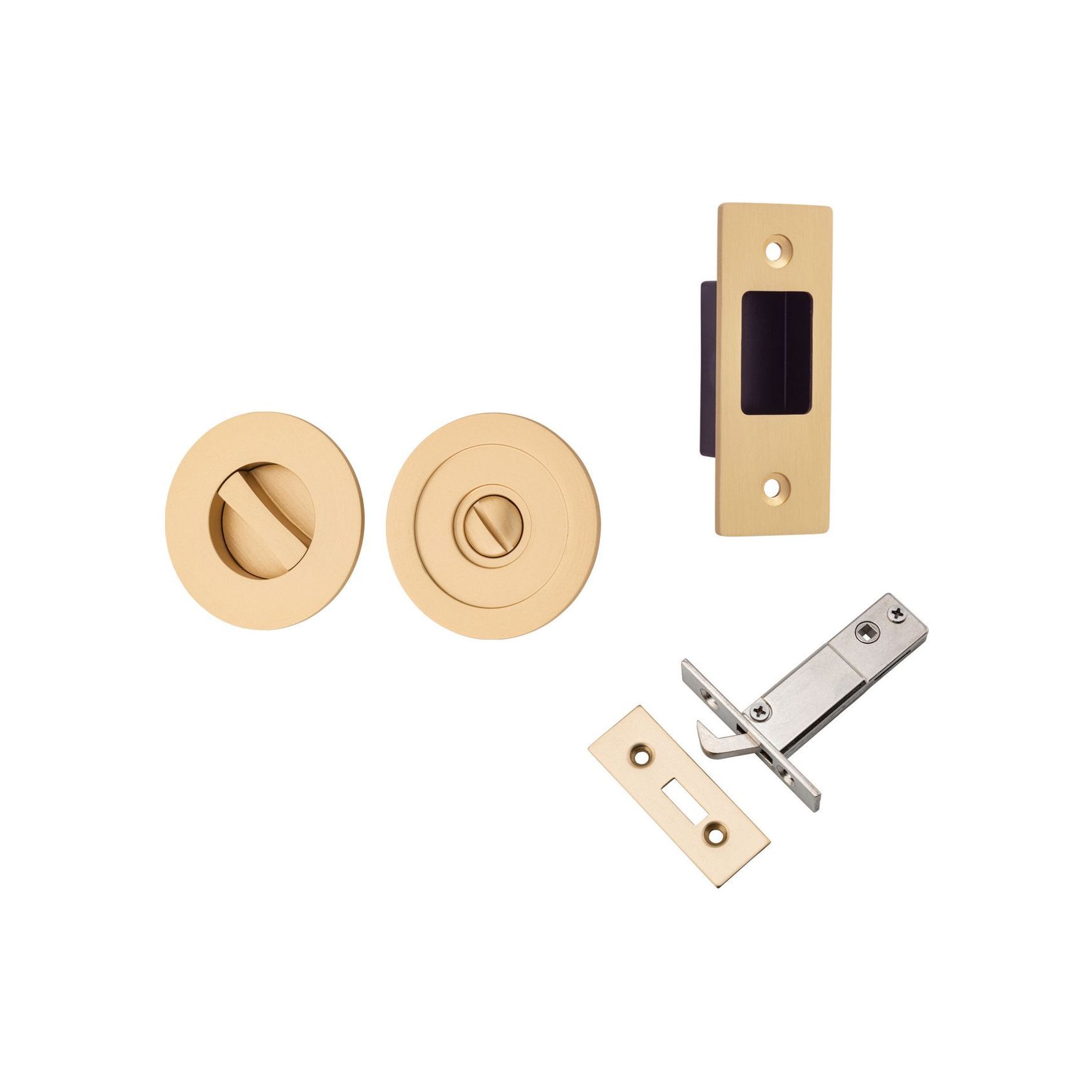 Iver Round Sliding Door Pull with Inbuilt Privacy Turn