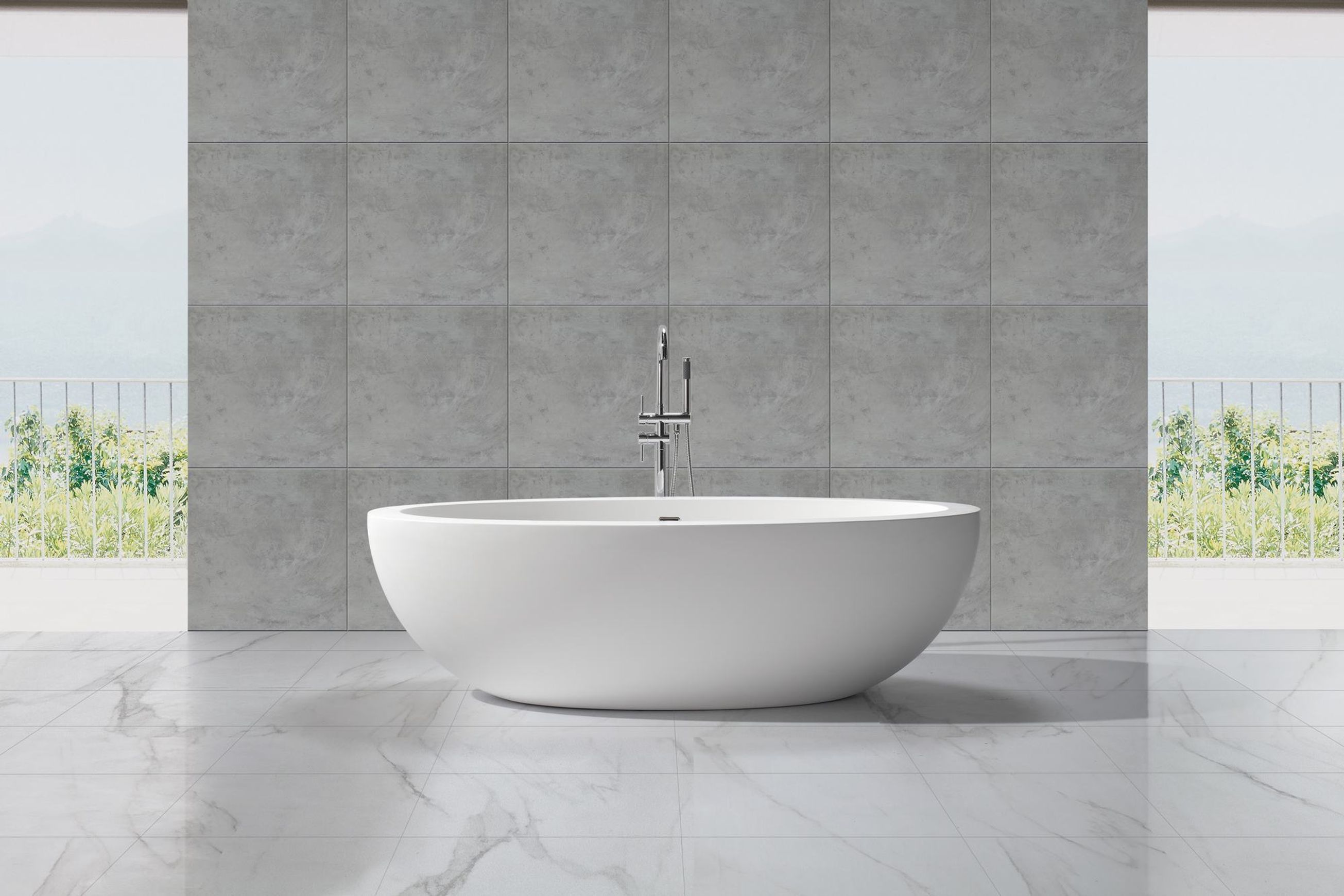 B048 Two Person Oval Shaped Hugi Bath 1880MM