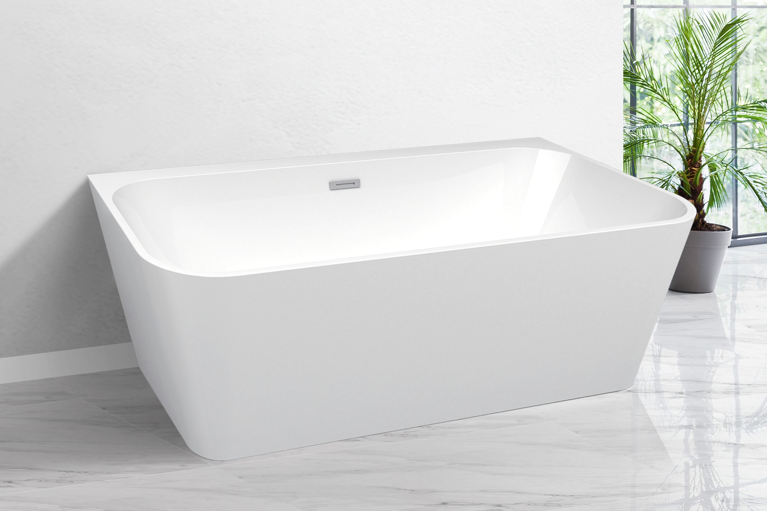 Curve Mini Back-to-Wall Acrylic Bath