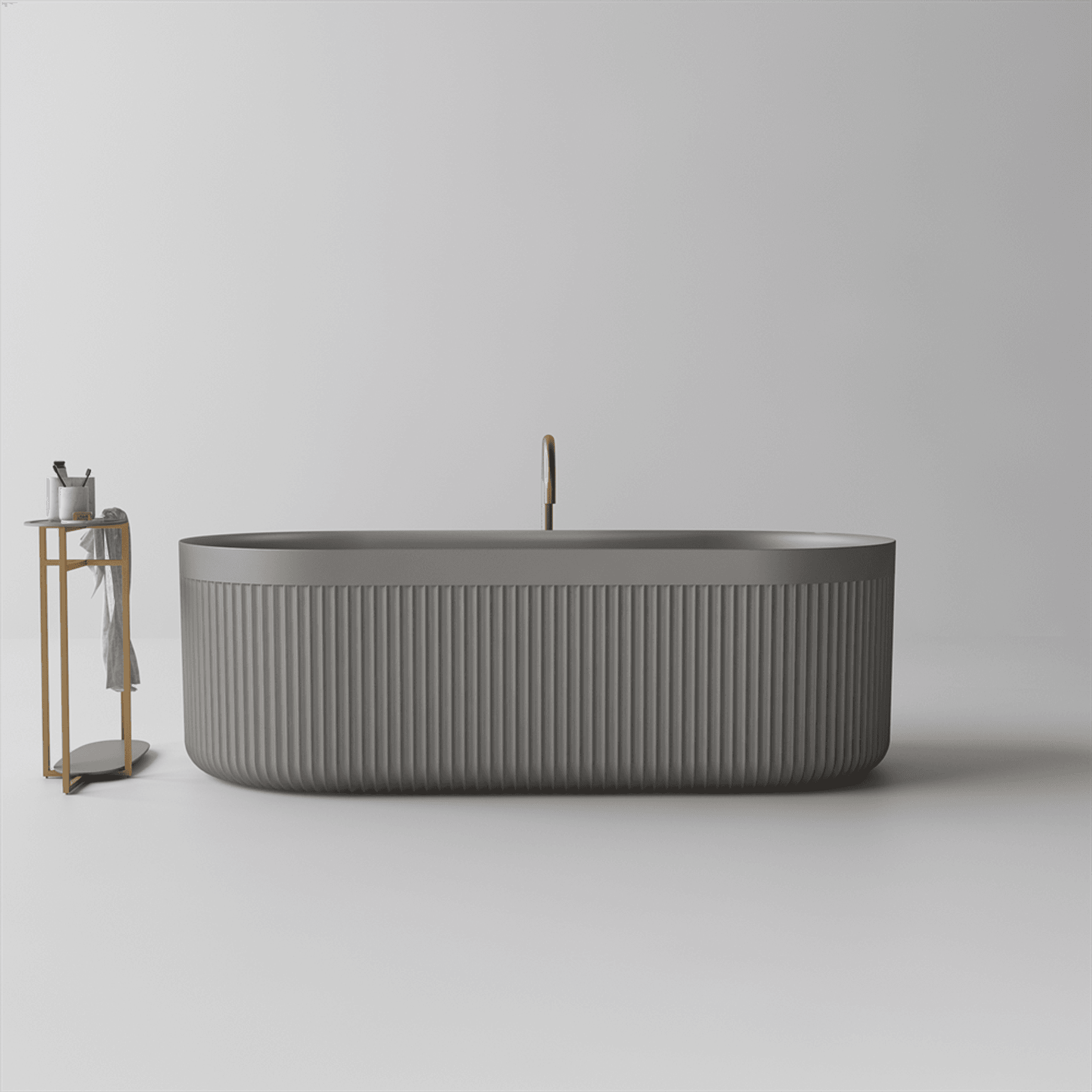 Venus 1700mm Fluted Freestanding Stone Bath - ST86