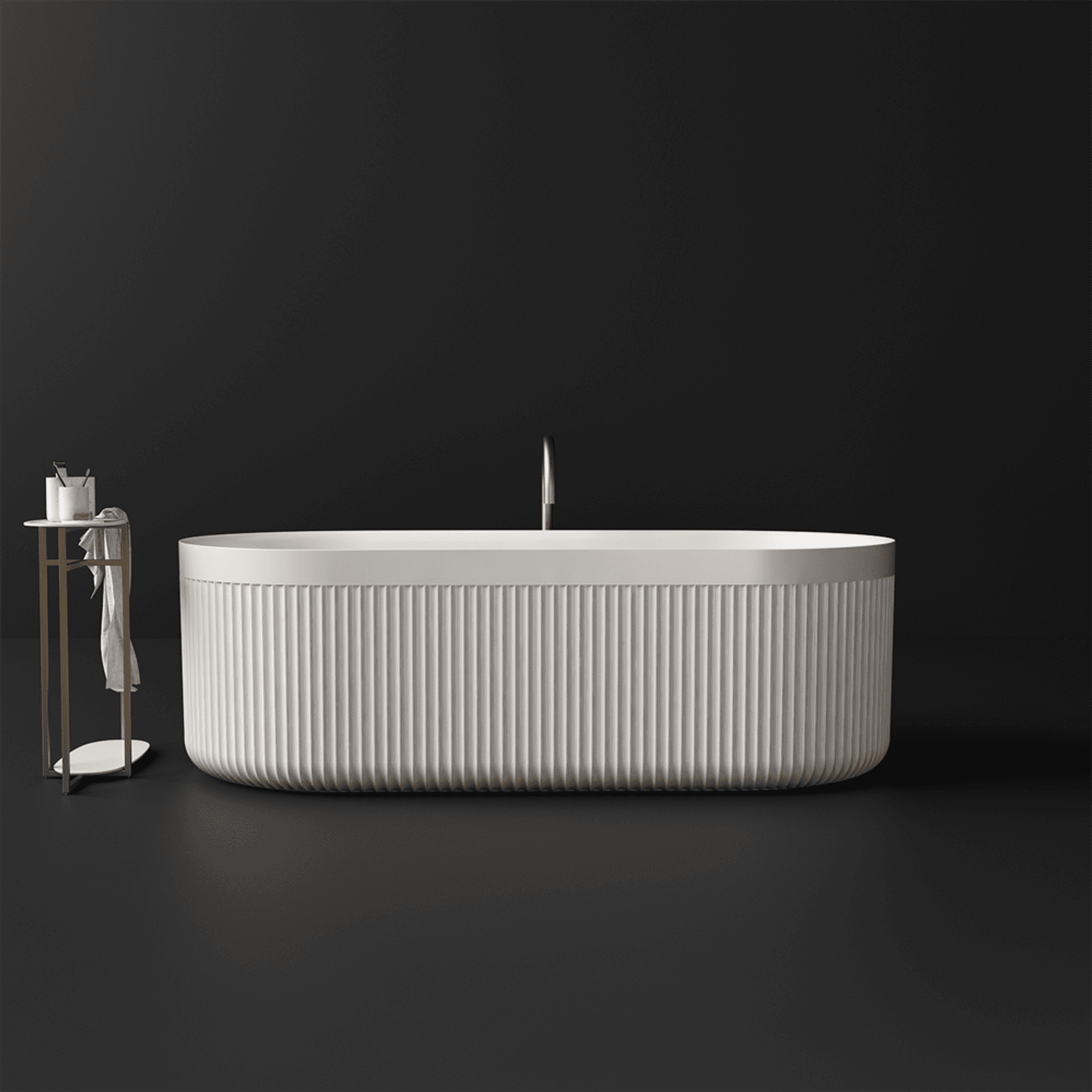 Venus 1700mm Fluted Freestanding Stone Bath - ST86