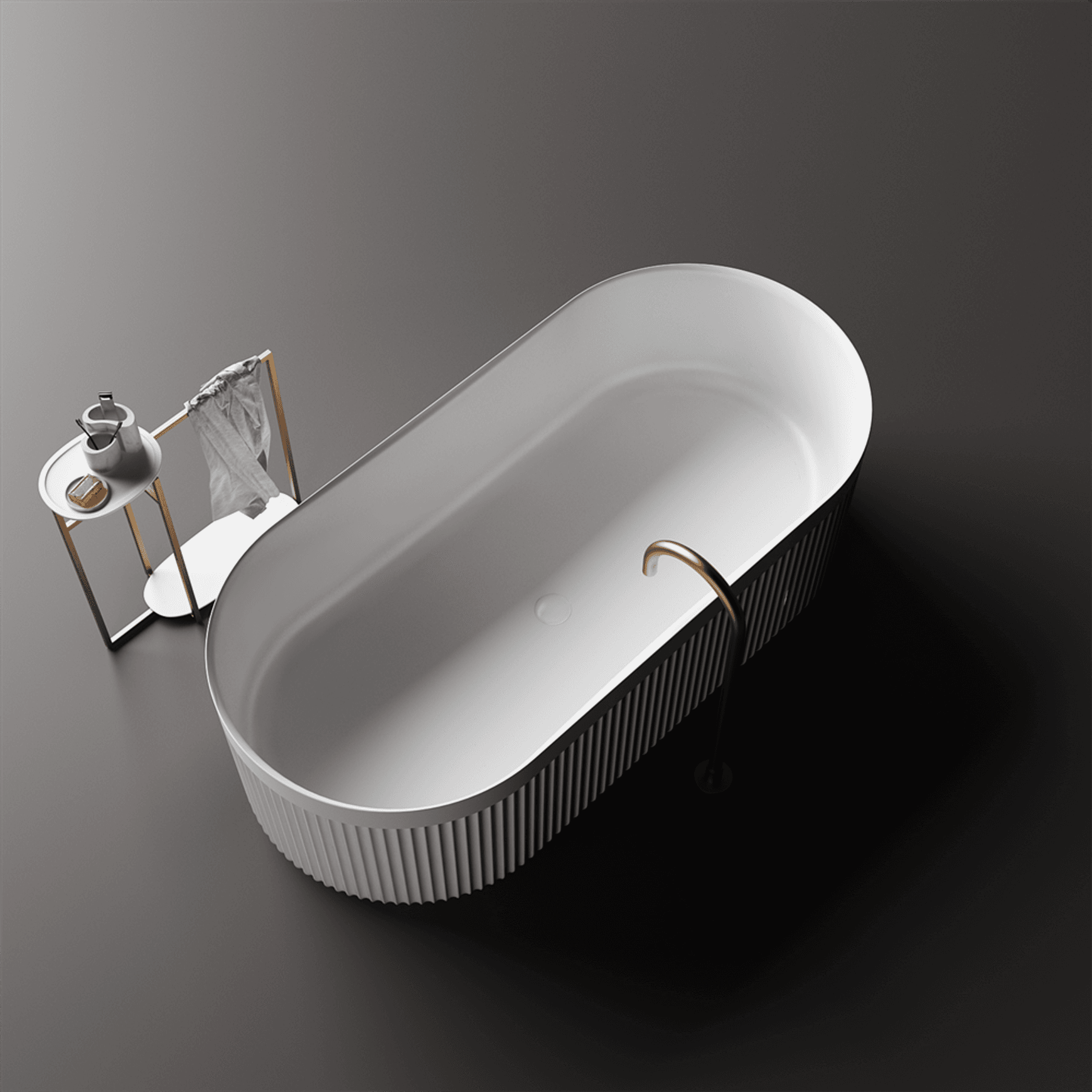 Venus 1700mm Fluted Freestanding Stone Bath - ST86