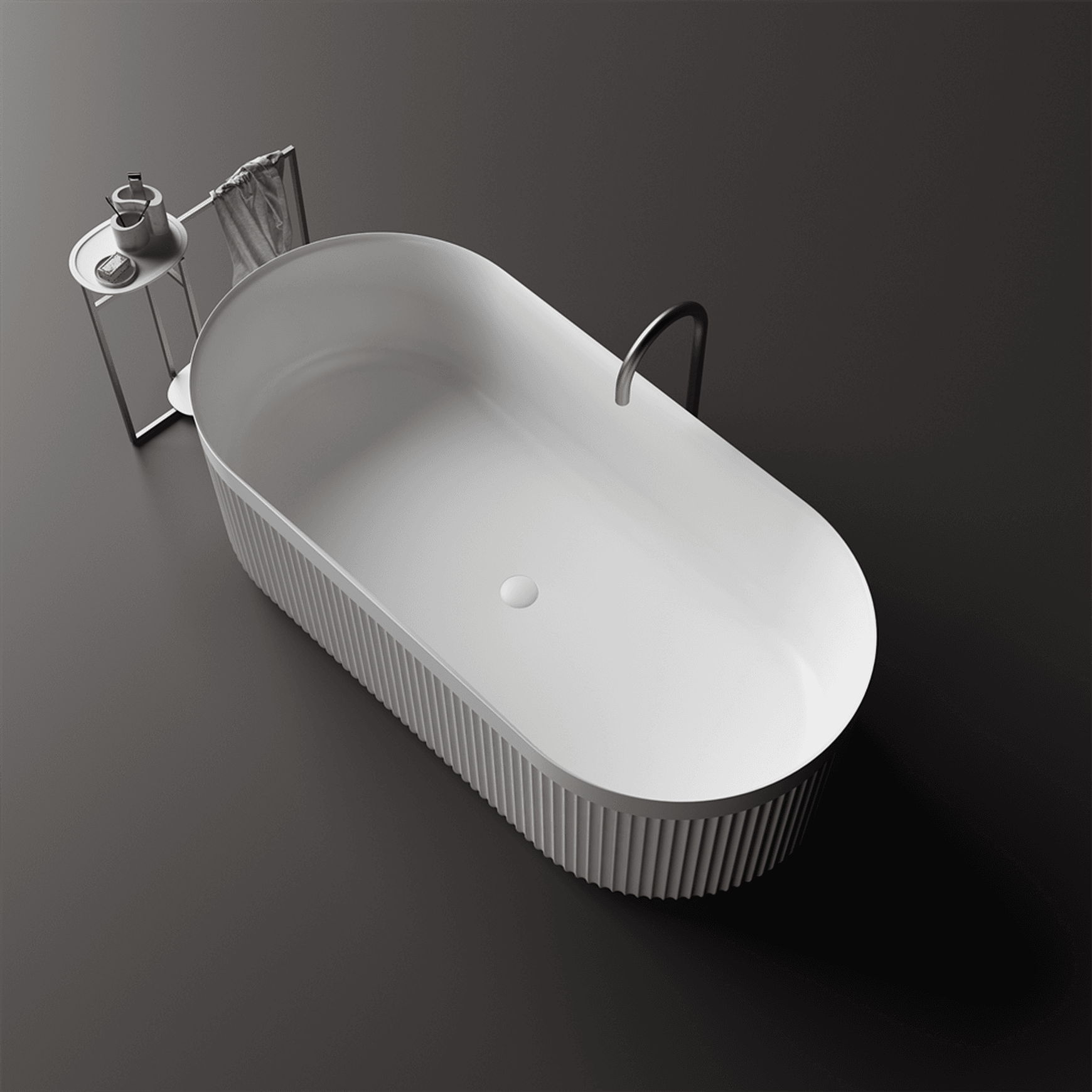 Venus 1700mm Fluted Freestanding Stone Bath - ST86