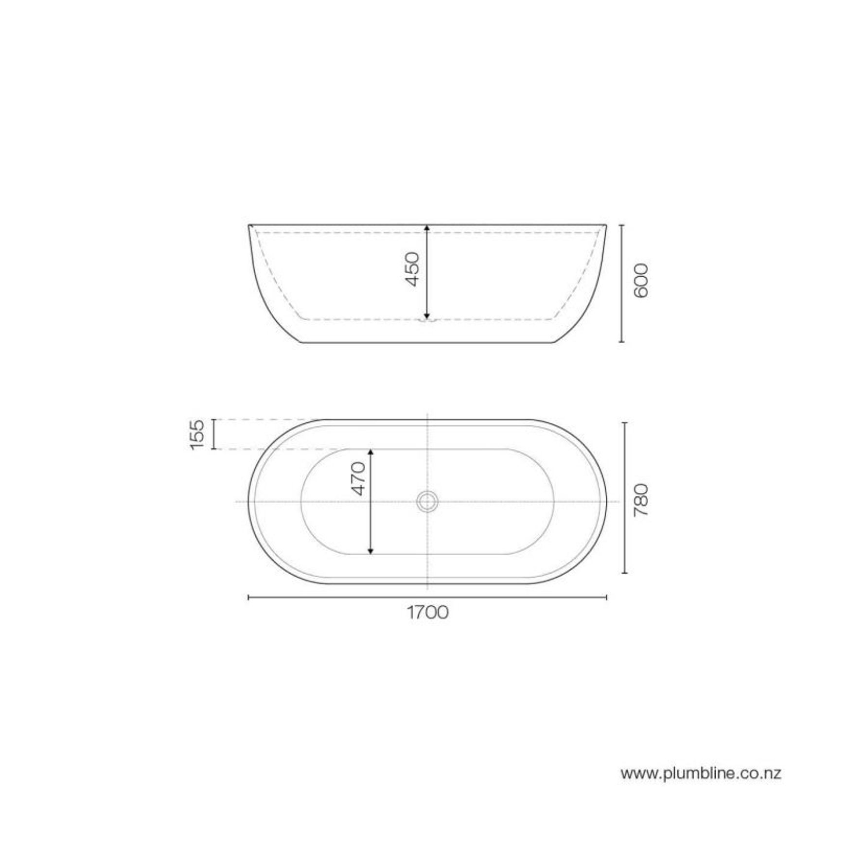 Kurv 1700 Freestanding Bath