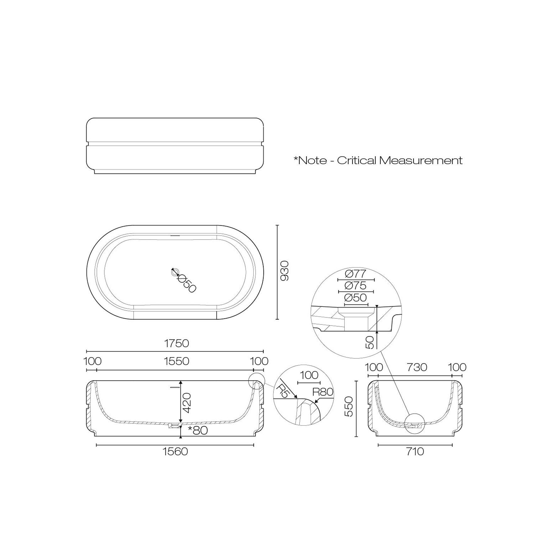 Milazzo 1700 Pill Freestanding Bath