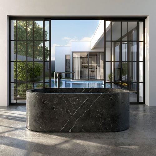 Zen Oblong Solid Marble Bathtub