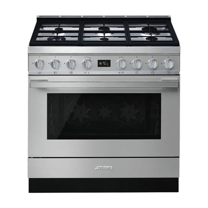 Smeg Portofino 90cm Dual Fuel Pyrolytic Cooker - Stainless Steel