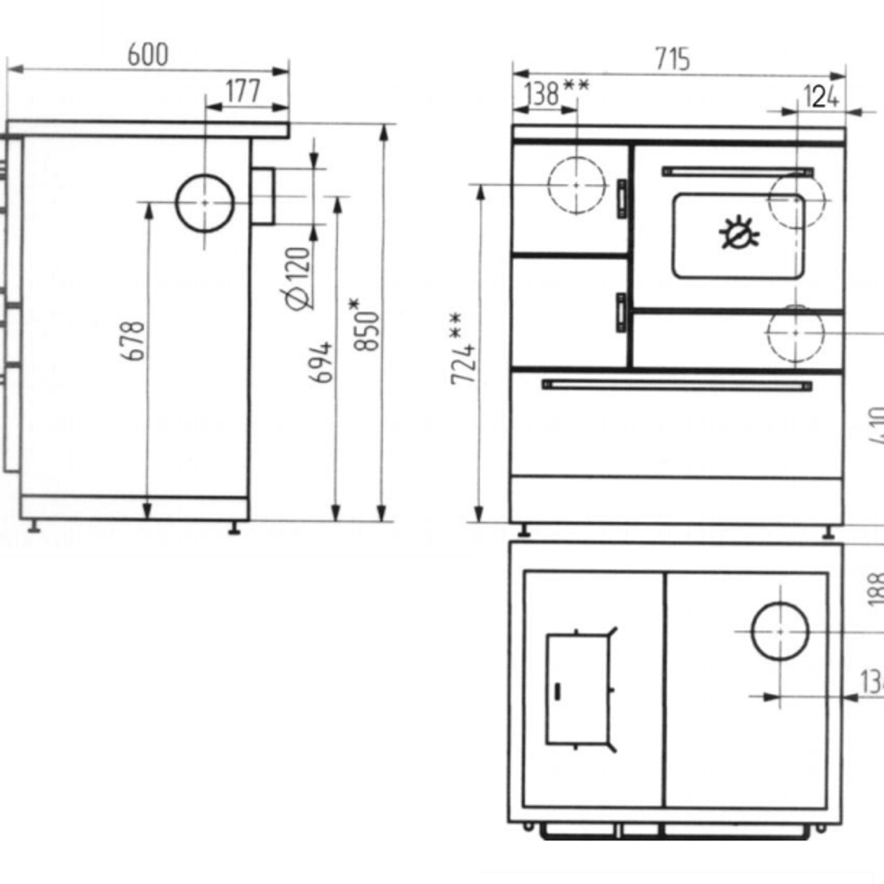 Wood Stove Creative-Line K 128 CL Black