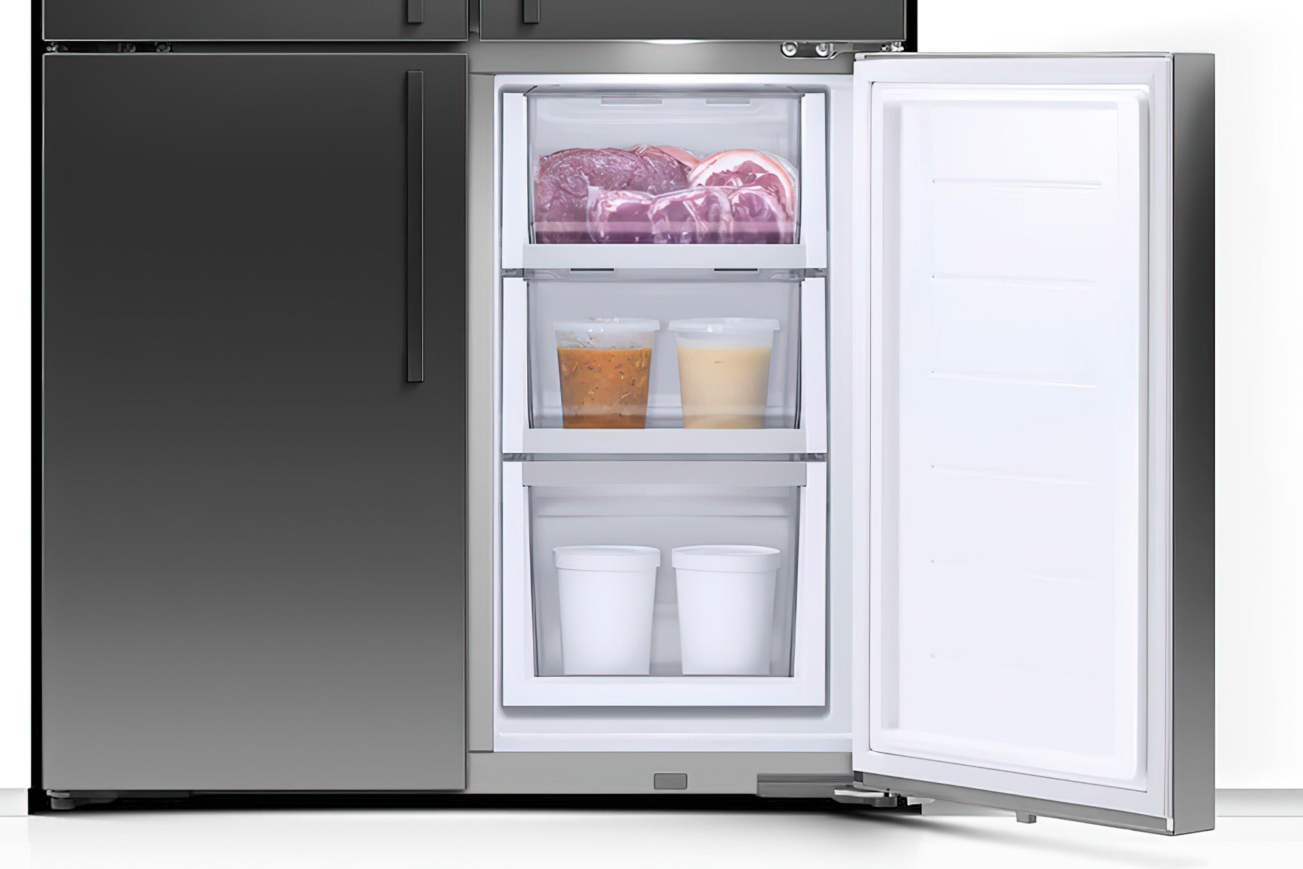 F&P Freestanding Quad Door Refrigerator Freezer, 690L