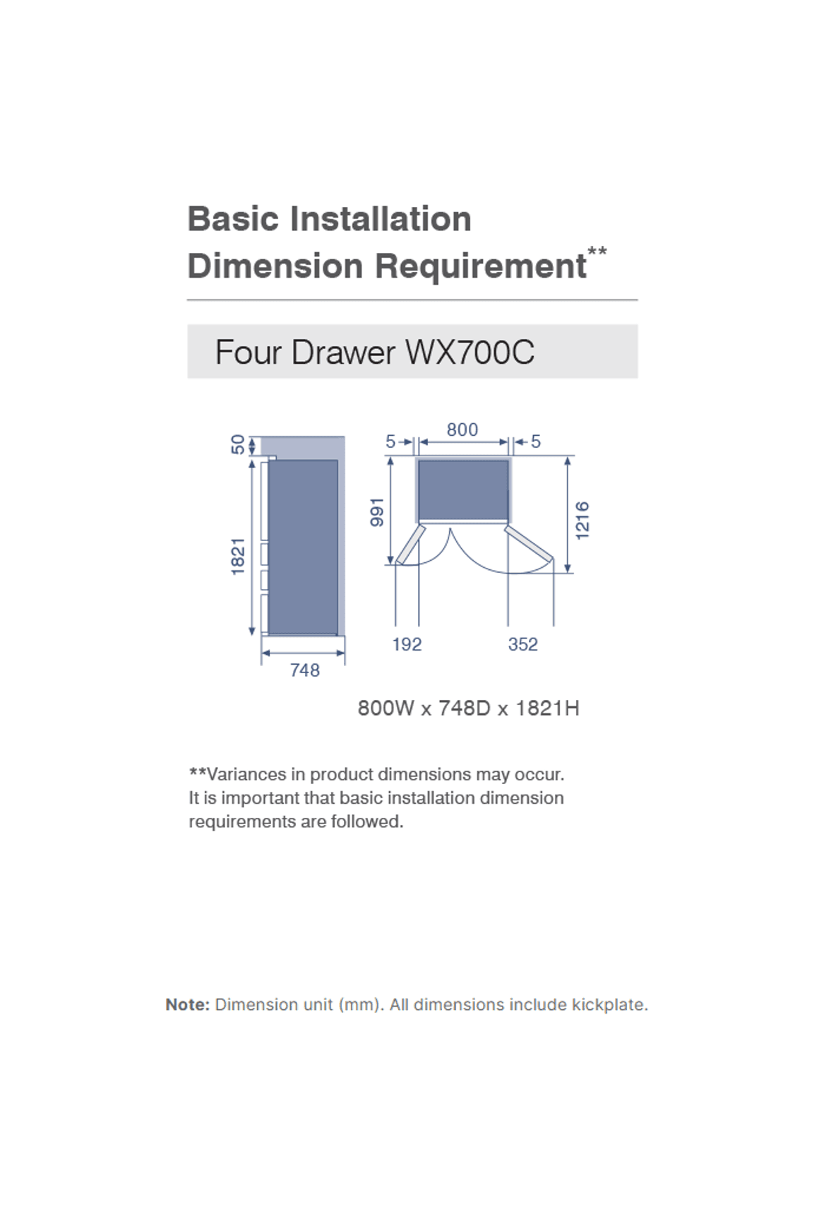 WX Series French Door Four Drawer Fridge