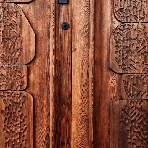 Shou Sugi Ban Entrance Doors — Red Cedar