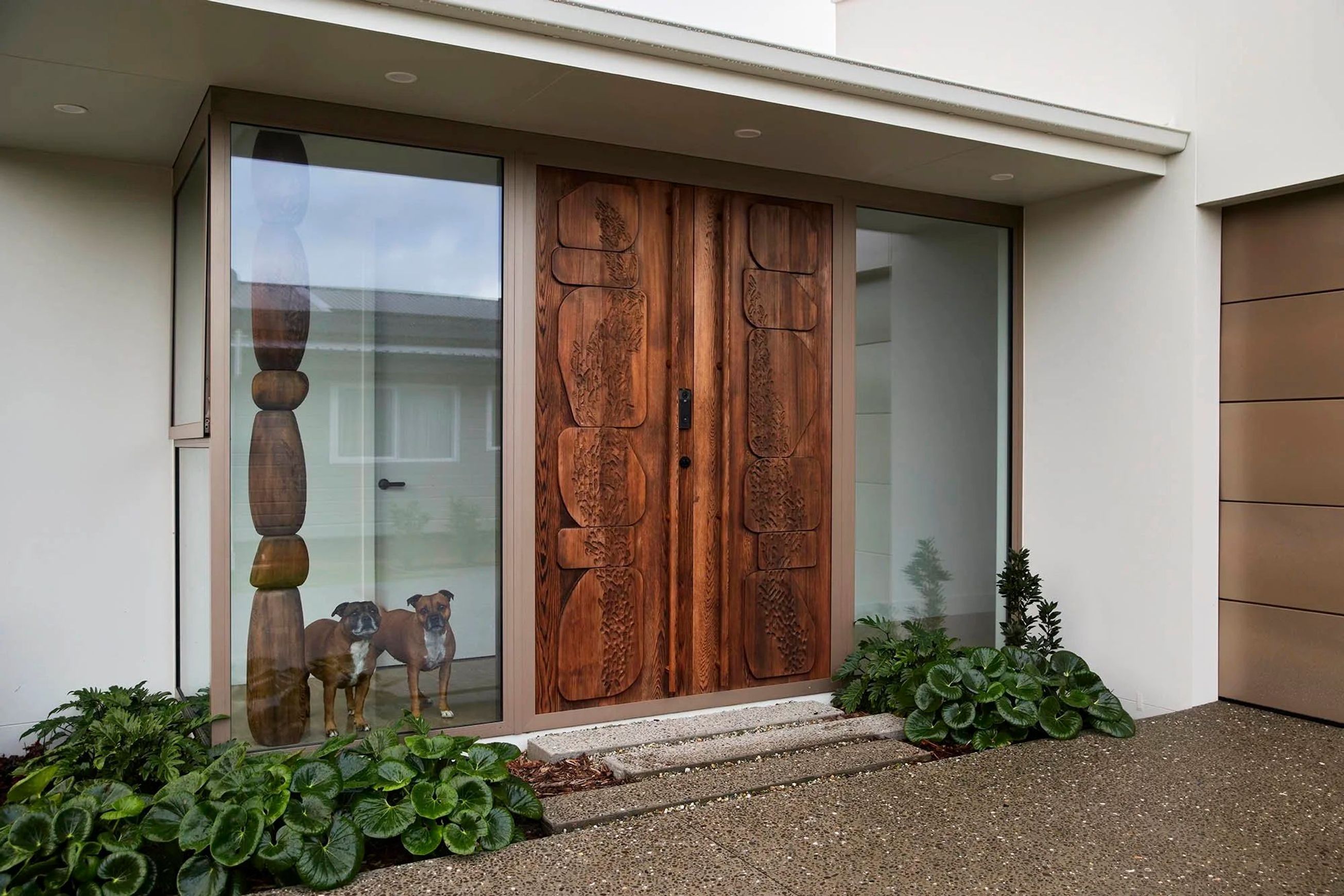 Shou Sugi Ban Entrance Doors — Red Cedar